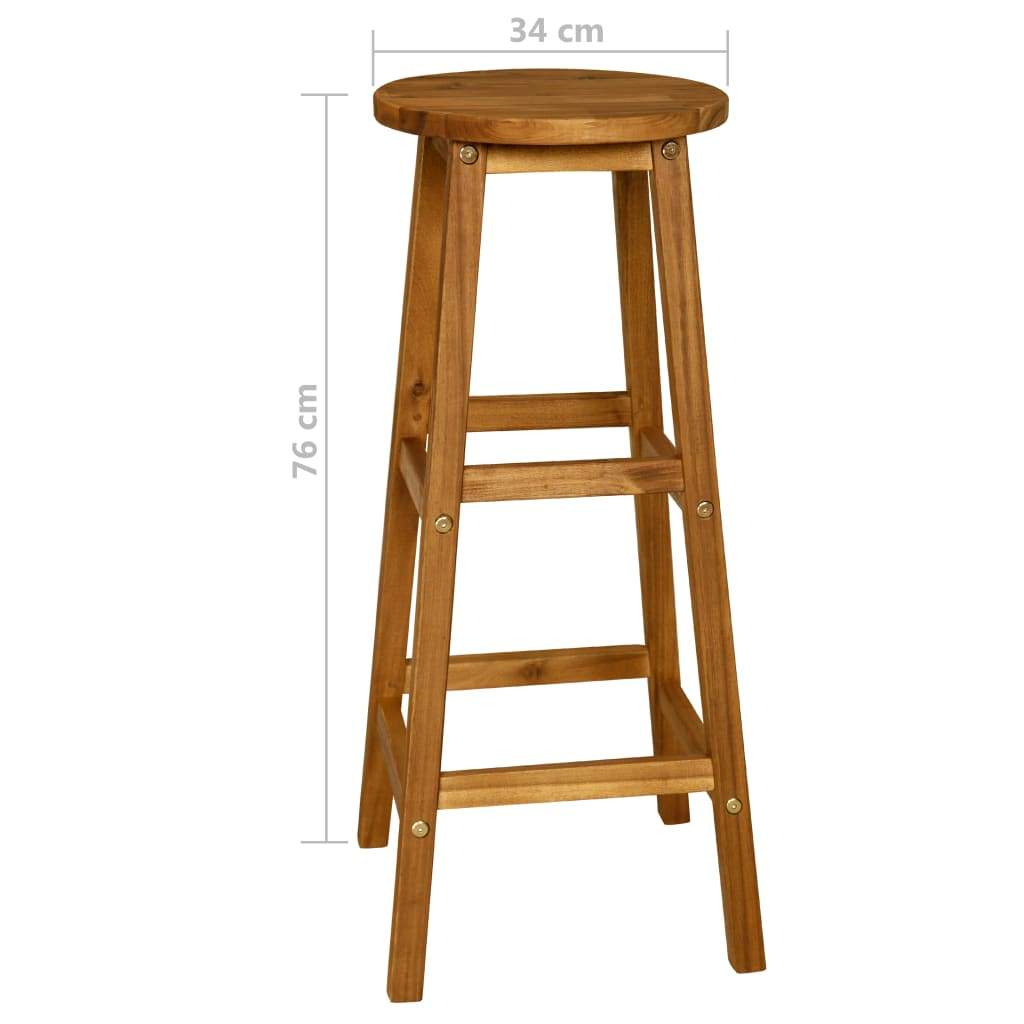 vidaXL 3 Piece Bar Set Solid Acacia Wood