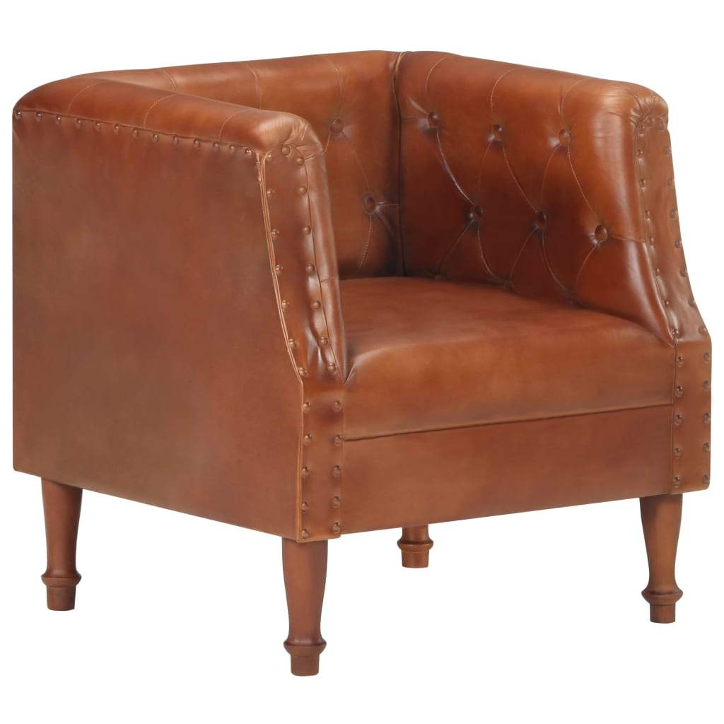vidaXL Real Leather Arm Chair
