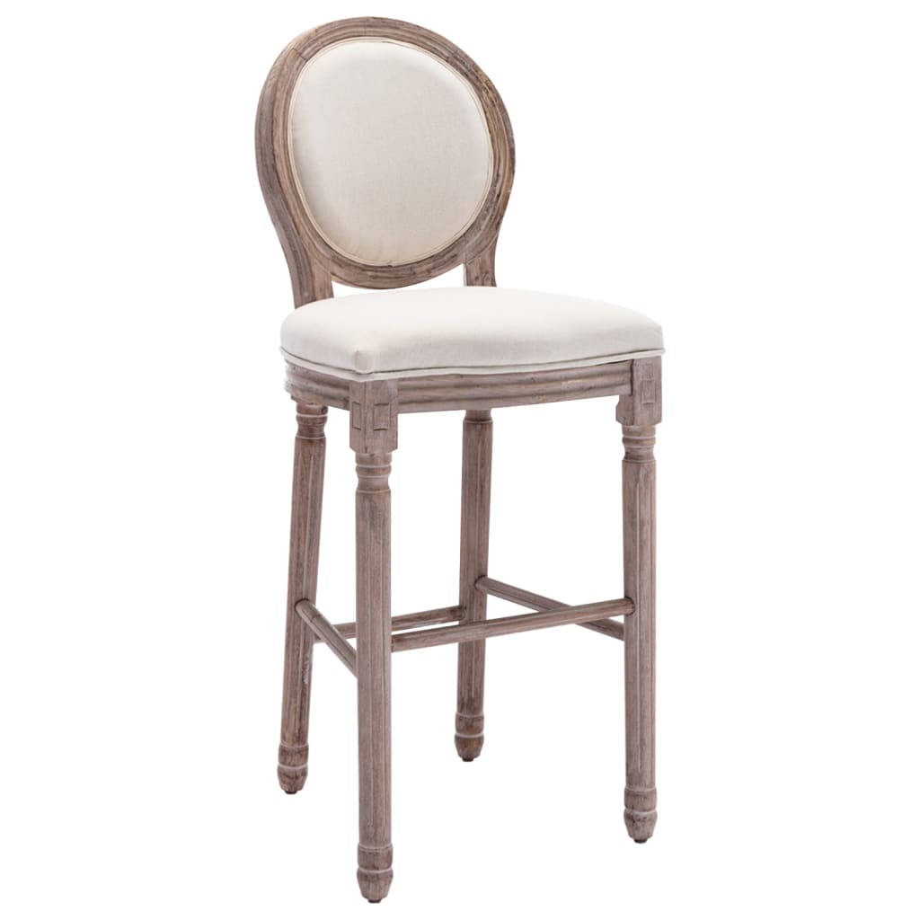 vidaXL Bar Stools 2 pcs Cream White Linen