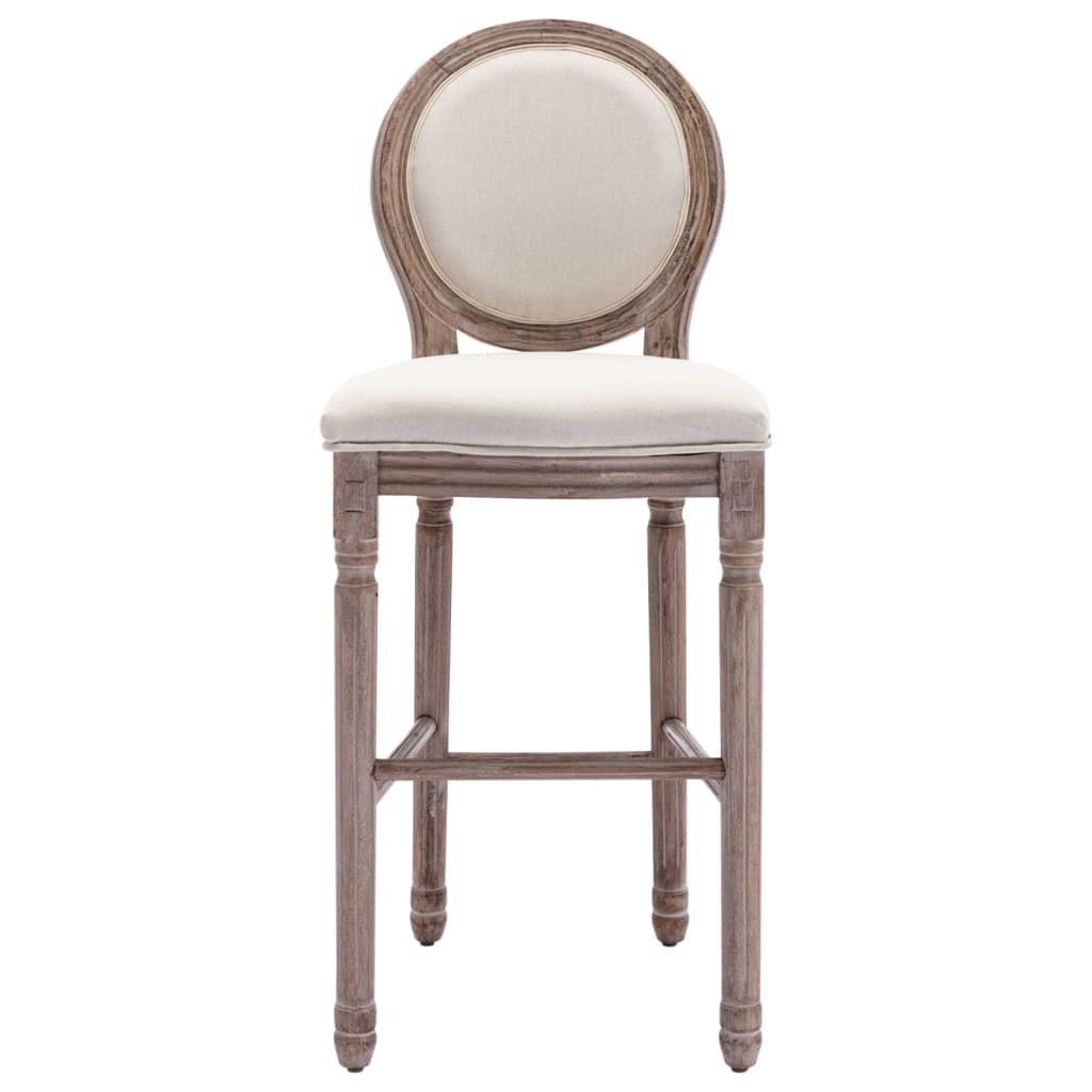 vidaXL Bar Stools 2 pcs Cream White Linen