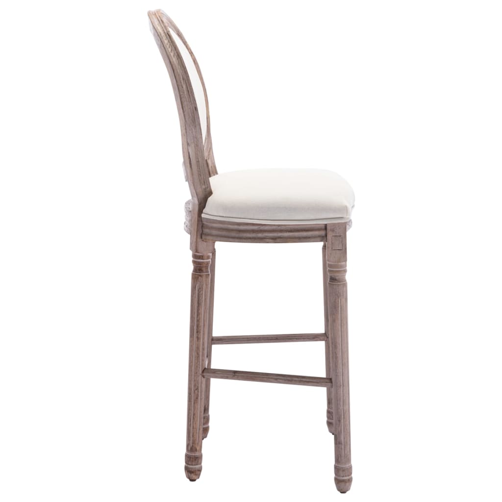 vidaXL Bar Stools 2 pcs Cream White Linen
