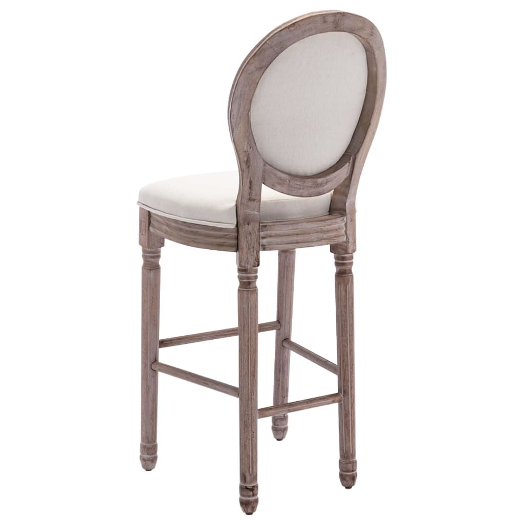 vidaXL Bar Stools 2 pcs Cream White Linen