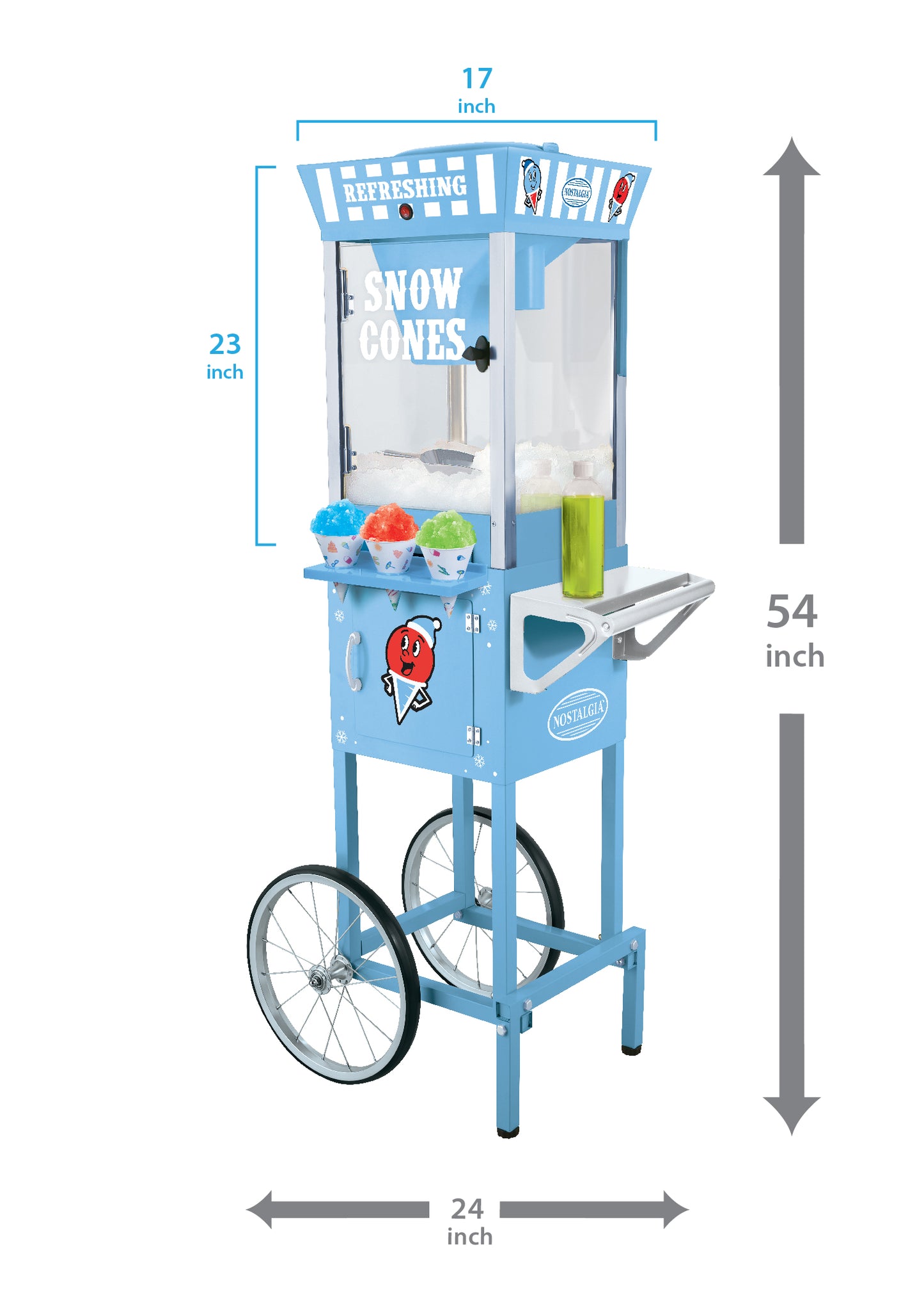 Nostalgia SCC200 Snow Cone Cart - 54 Inches Tall