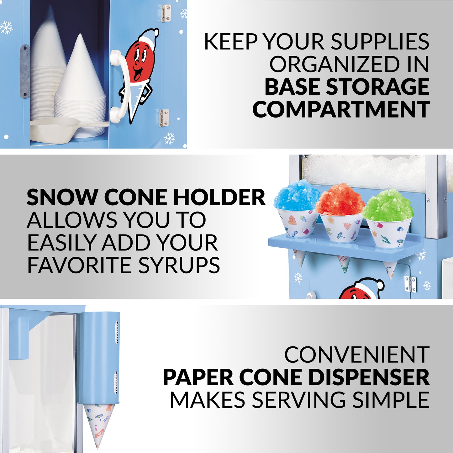 Nostalgia SCC200 Snow Cone Cart - 54 Inches Tall