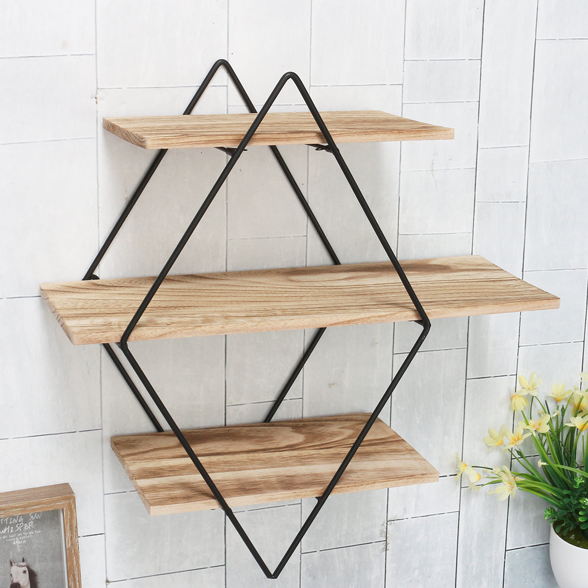 Wall Mounted Shelf Bracket Rack 50cm Width 50cm Height