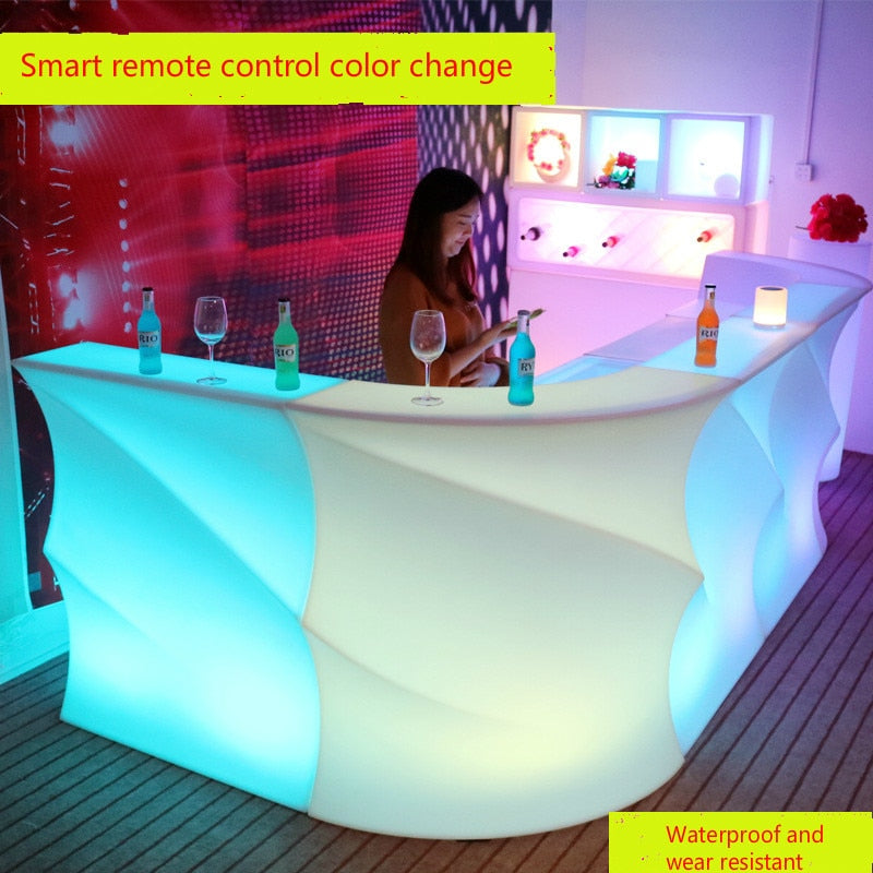 New LED light creative modern round wave bar with remote for colorful bar at night