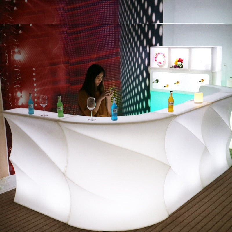 New LED light creative modern round wave bar with remote for colorful bar at night