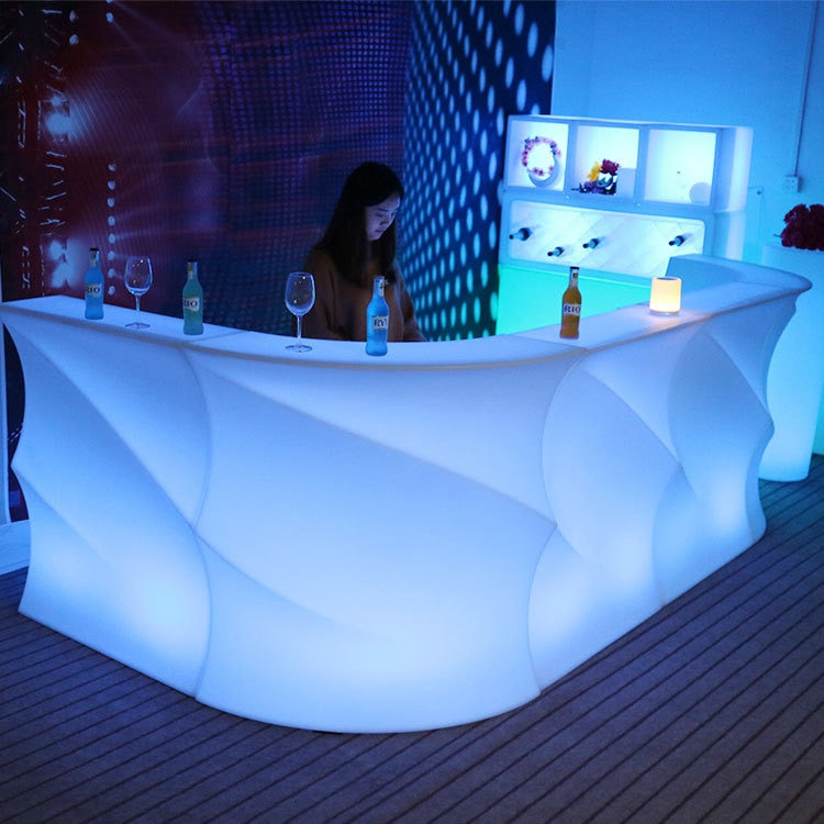 New LED light creative modern round wave bar with remote for colorful bar at night