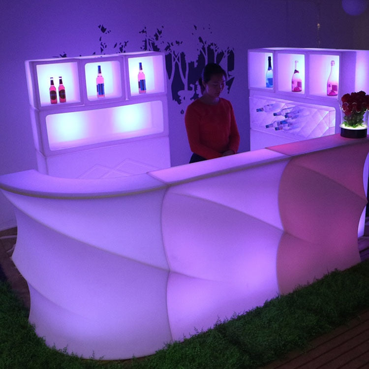New LED light creative modern round wave bar with remote for colorful bar at night