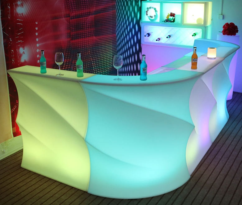 New LED light creative modern round wave bar with remote for colorful bar at night