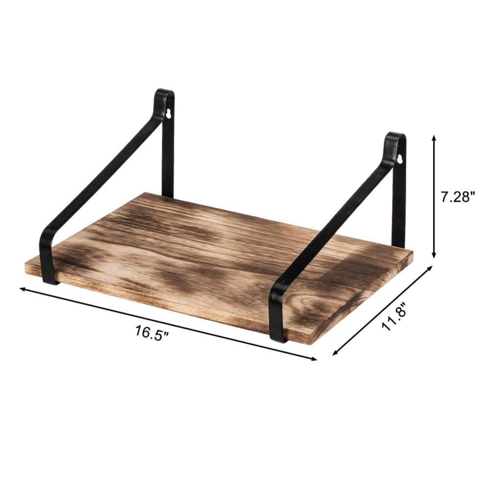 Rustic Wood Wall Shelf For Home Bar