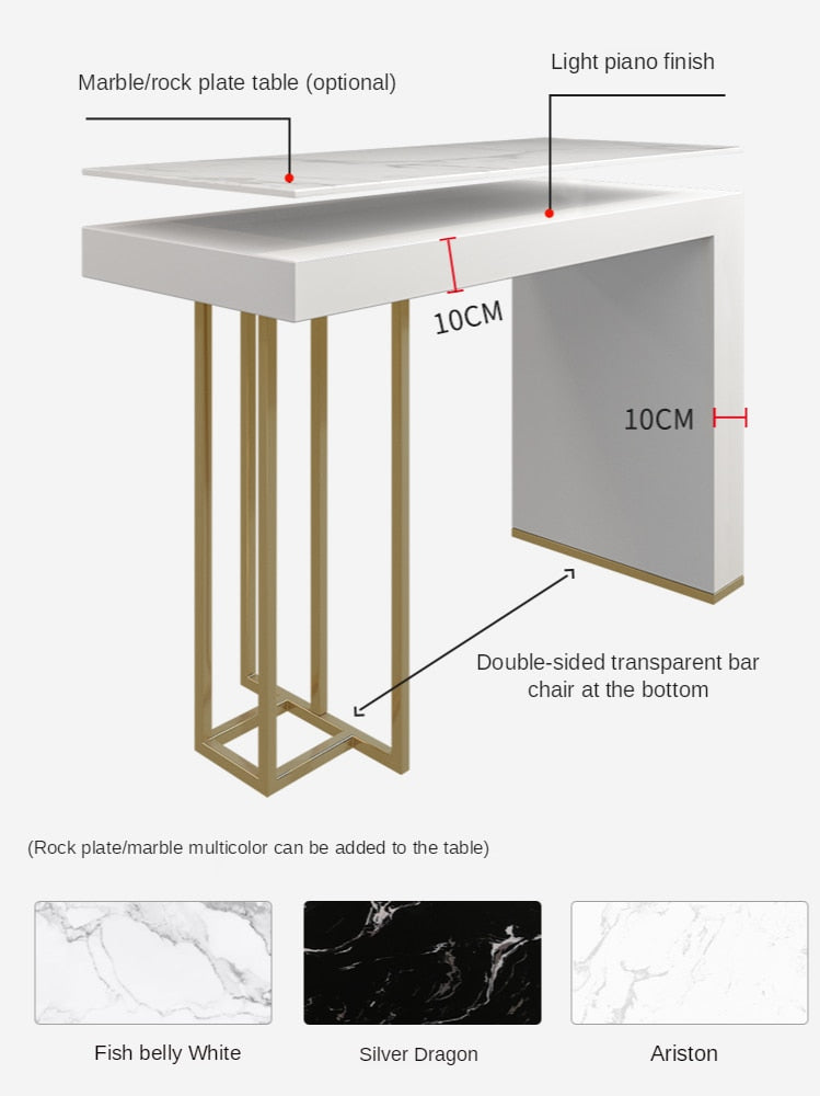 Marble slab bar table Island