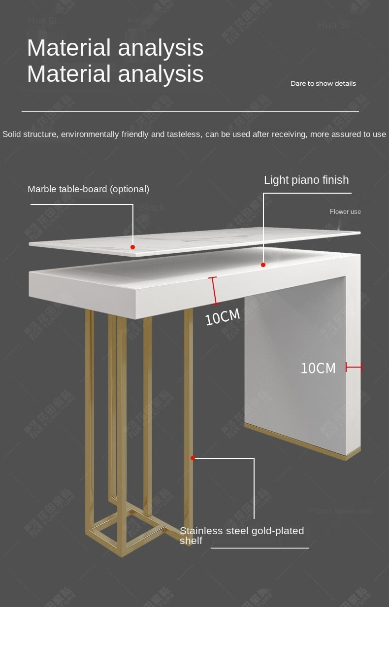 Marble slab bar table Island