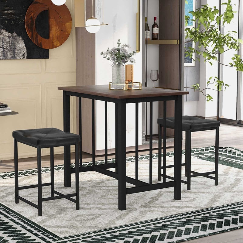 3-Piece Faux Marble Bar Table Set