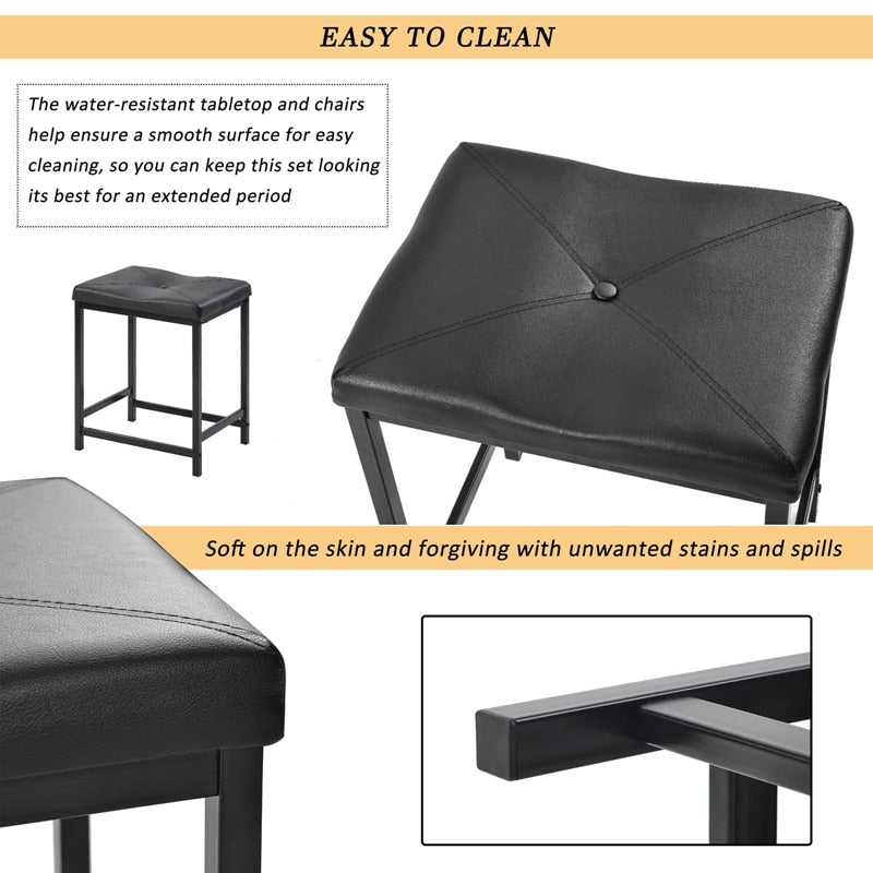 3-Piece Faux Marble Bar Table Set