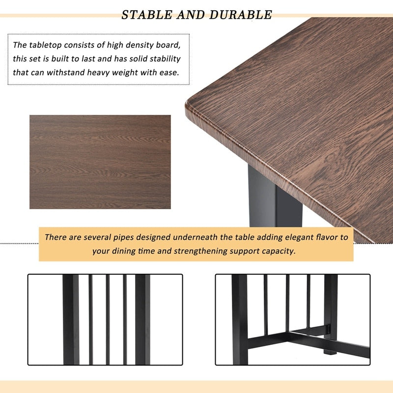 3-Piece Faux Marble Bar Table Set