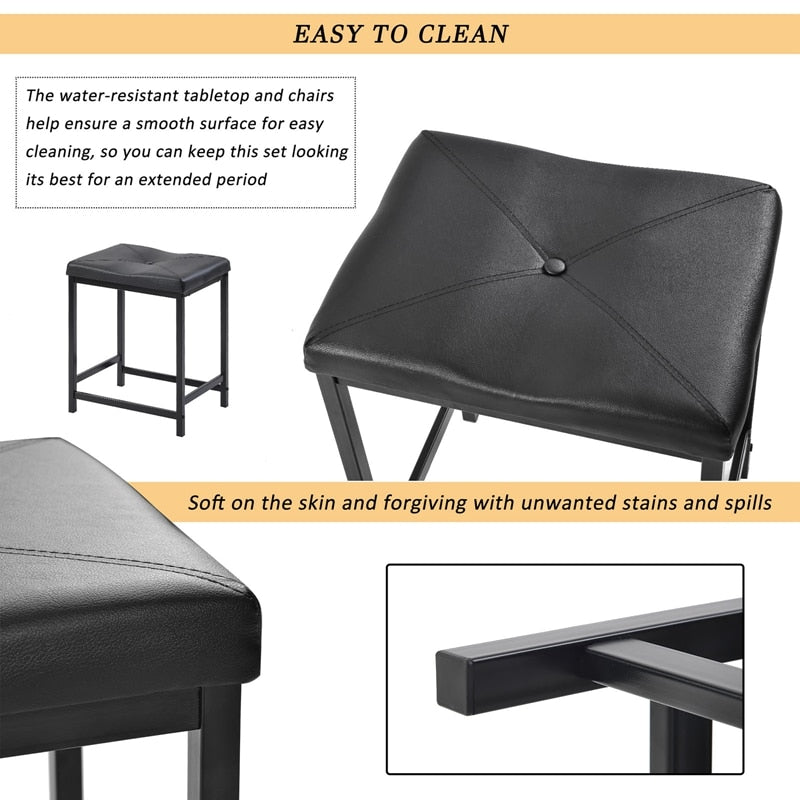 3-Piece Faux Marble Bar Table Set