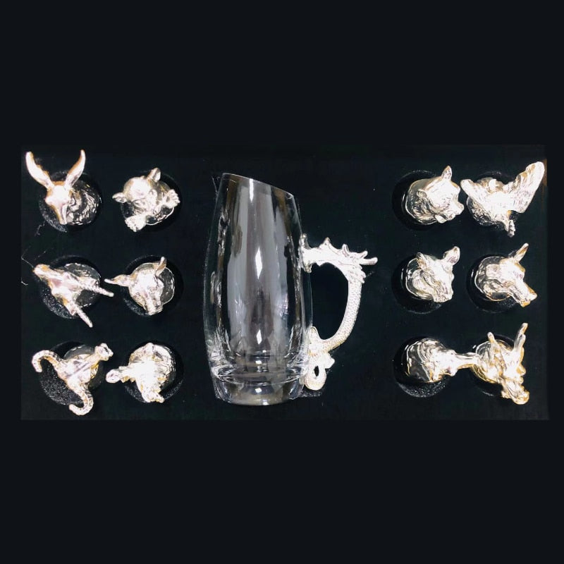 Luxury Set Liquor Glass Sake Cups Zodiac Bar Bullet Cup Cow Tiger Rabbit Dragon Snake Horse Sheep Monkey