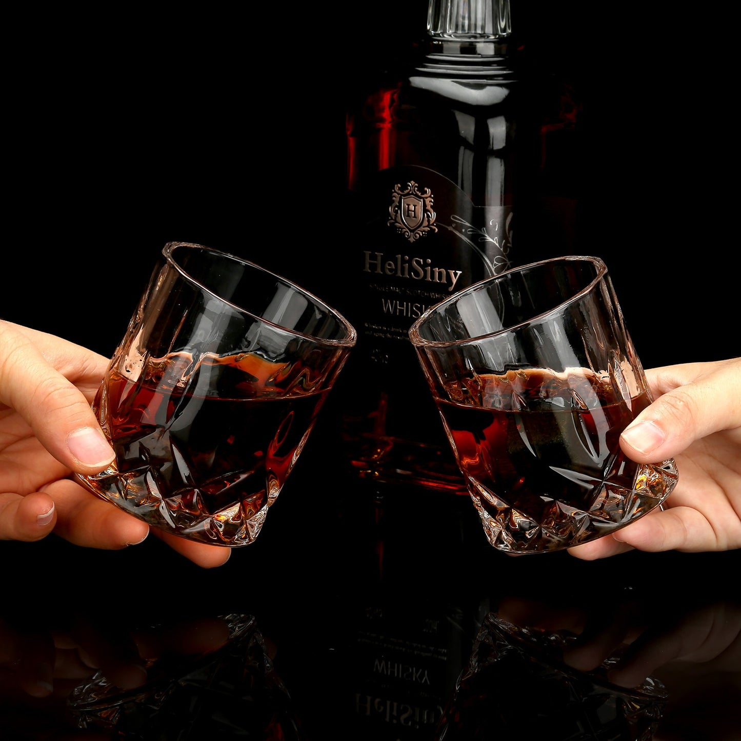 Whiskey Stones & Glasses Set in Wooden Box