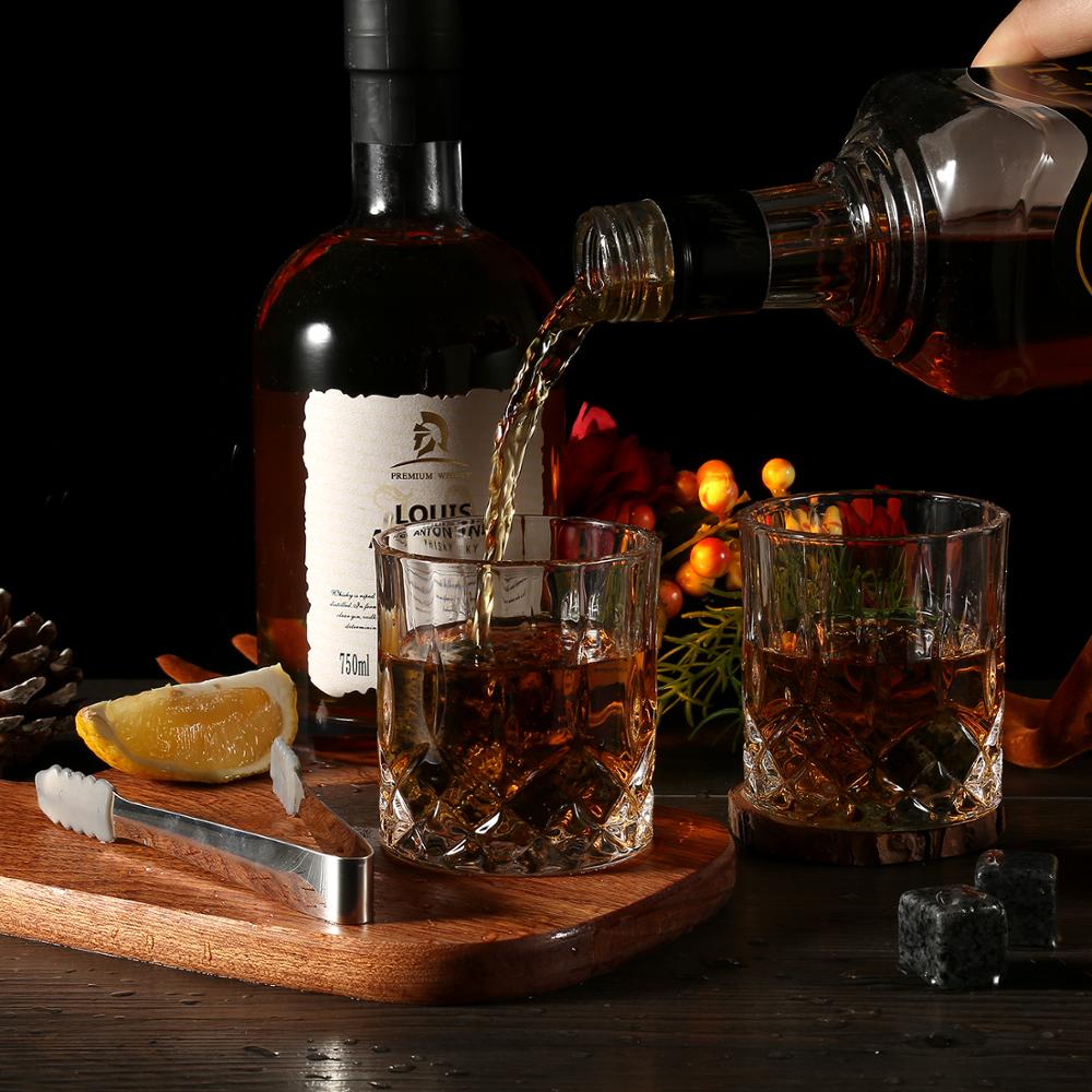 Whiskey Stones & Glasses Set in Wooden Box