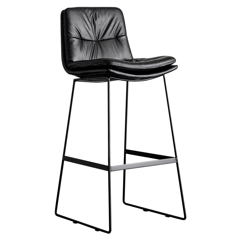 Nordic style back leather bar chair high stool
