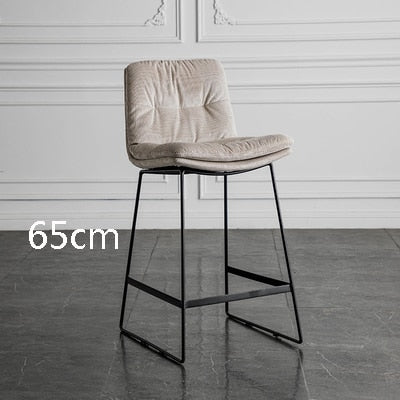 Nordic style back leather bar chair high stool