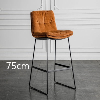 Nordic style back leather bar chair high stool