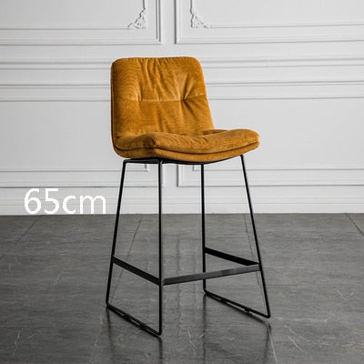 Nordic style back leather bar chair high stool