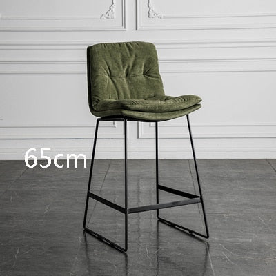 Nordic style back leather bar chair high stool