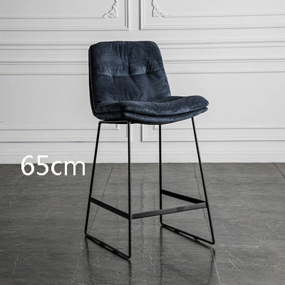 Nordic style back leather bar chair high stool