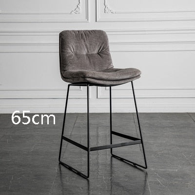 Nordic style back leather bar chair high stool