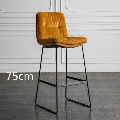Nordic style back leather bar chair high stool