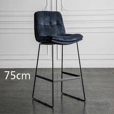 Nordic style back leather bar chair high stool