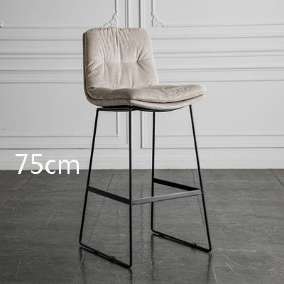 Nordic style back leather bar chair high stool
