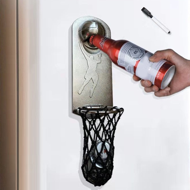 Magnetic Hanging Basketball Beer Bottle Openers