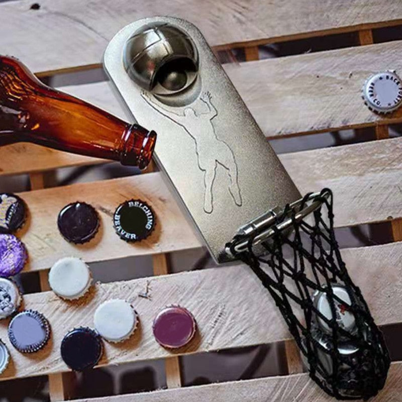 Magnetic Hanging Basketball Beer Bottle Openers