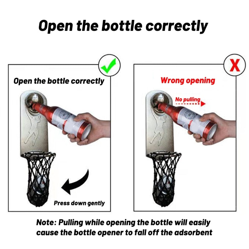 Magnetic Hanging Basketball Beer Bottle Openers