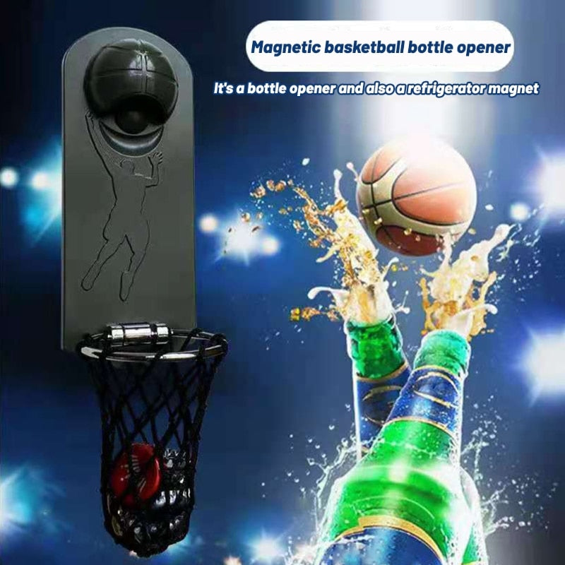 Magnetic Hanging Basketball Beer Bottle Openers