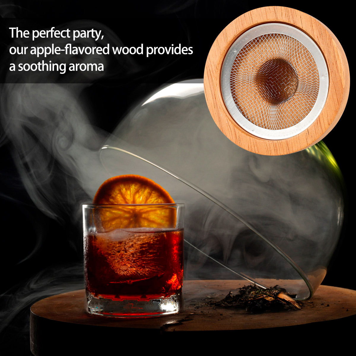 Cocktail Smoker Lid and Cherry Wood chips to Infuse Cocktails, Wine, Whiskey, Cheese, Meats, Dried Fruits