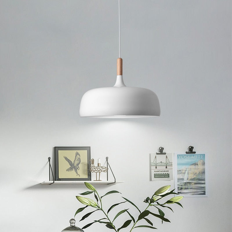 Nordic Modern Ceiling Wood Aluminum E27 Pendant Lights for Home Bar, kitchen/dining room table or pool table