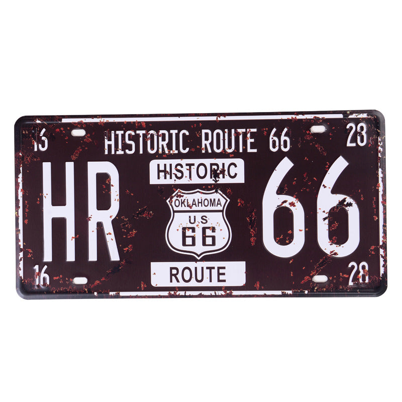 Billiard room decoration license plates