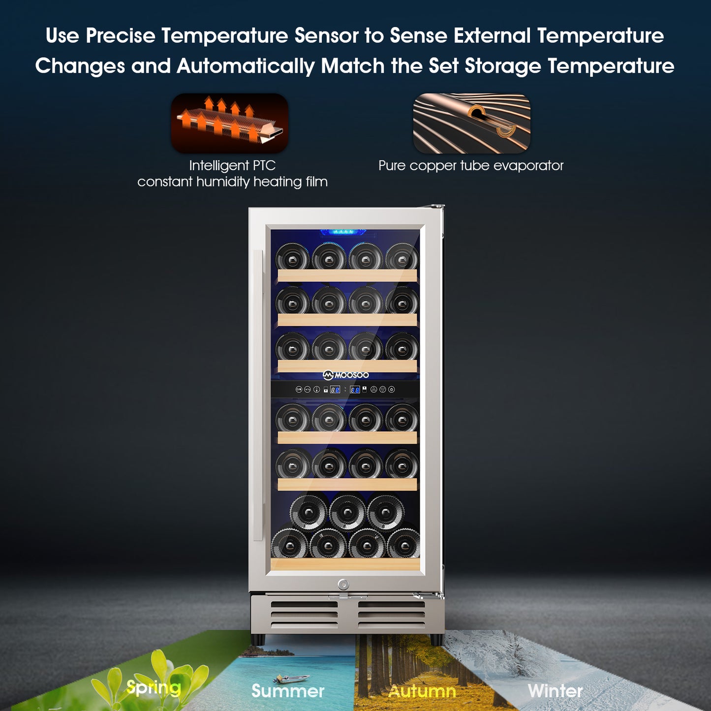 28 Bottle Dual Zone Wine Cooler