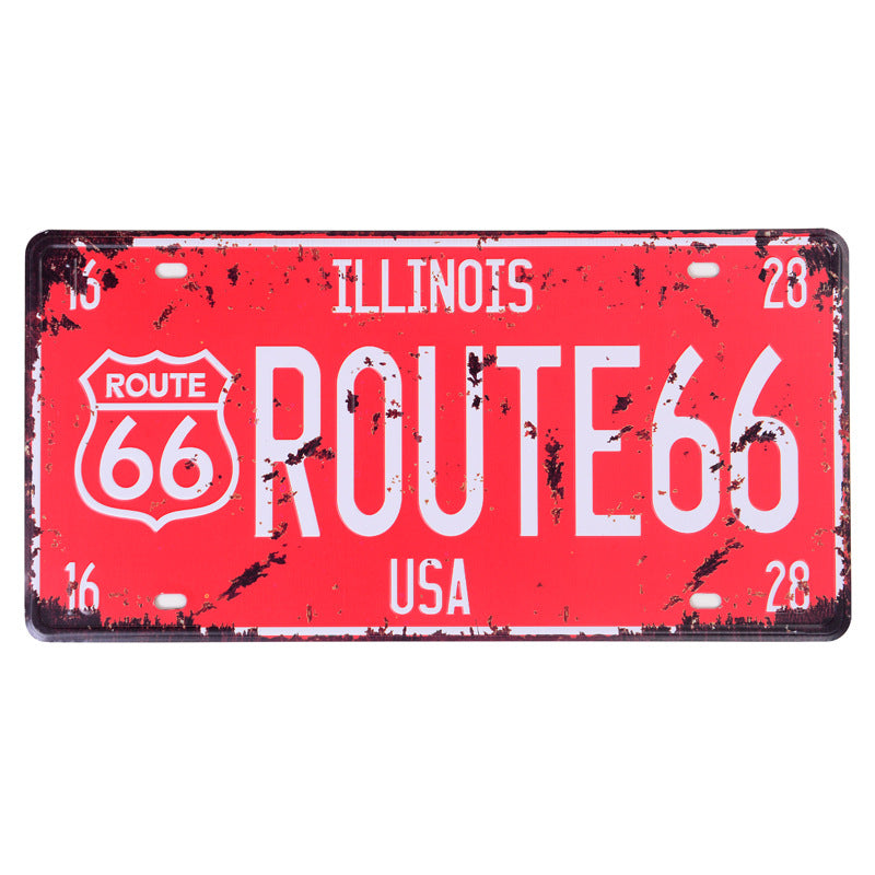 Billiard room decoration license plates