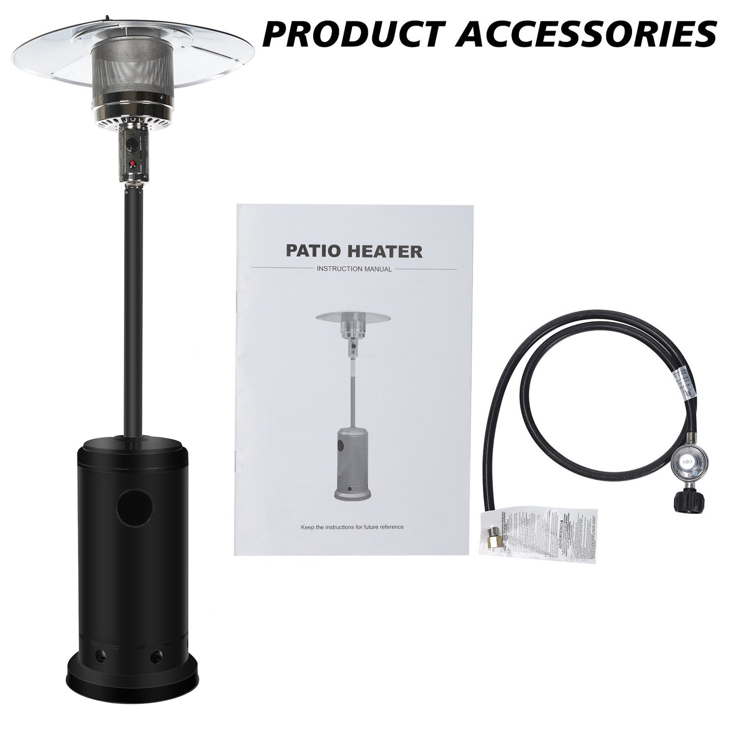 Outdoor Patio Heater With Wheels,Propane 46,000 BTU Premium Outdoor Patio Heater