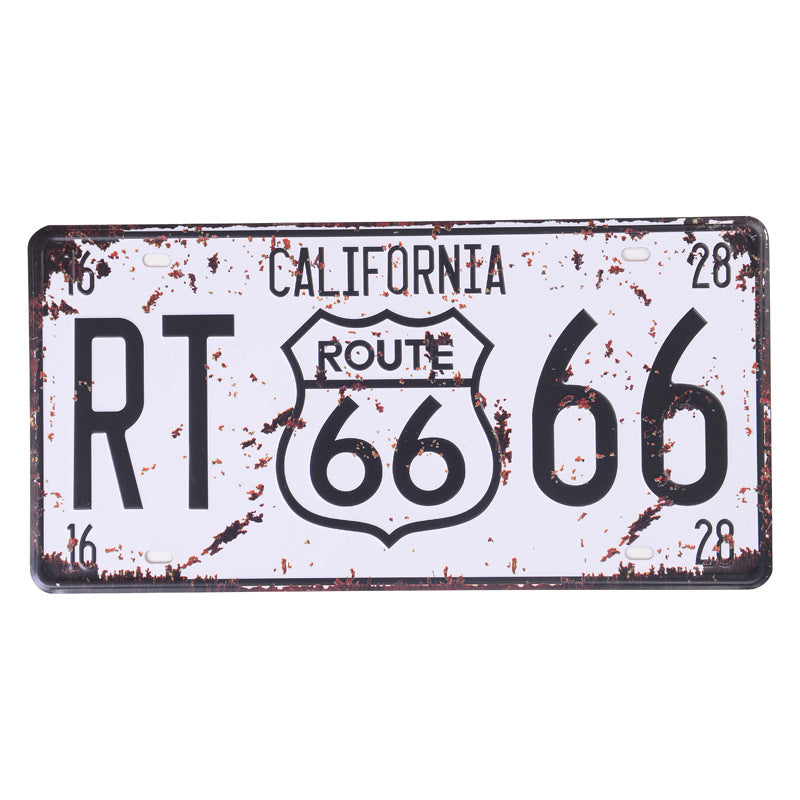 Billiard room decoration license plates