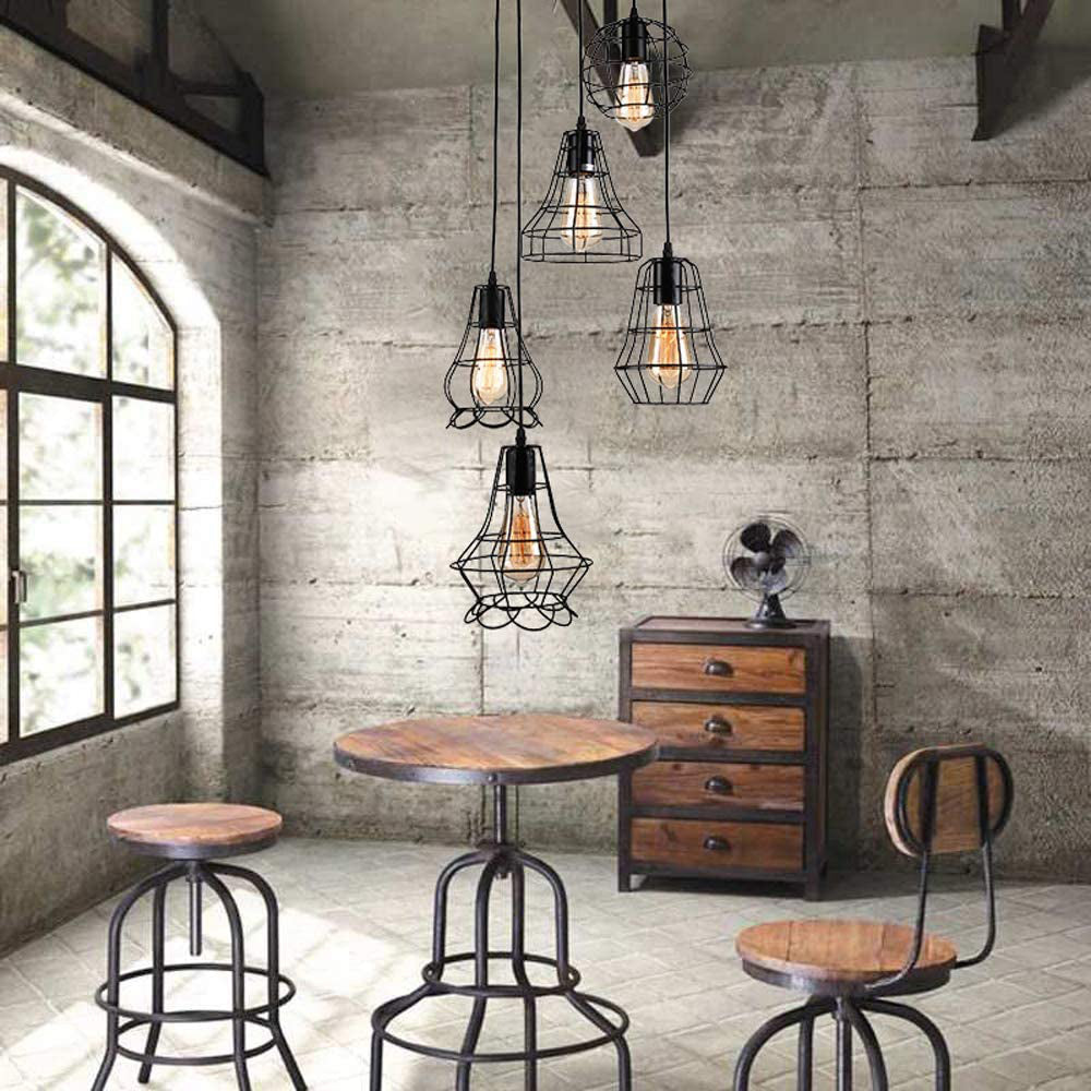 3-Lights Industrial Pendant Lights Ceiling Metal Vintage Hanging Lamp E26/E27 Without Bulb