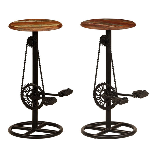 vidaXL Bar Chairs 2 pcs Solid Reclaimed Wood