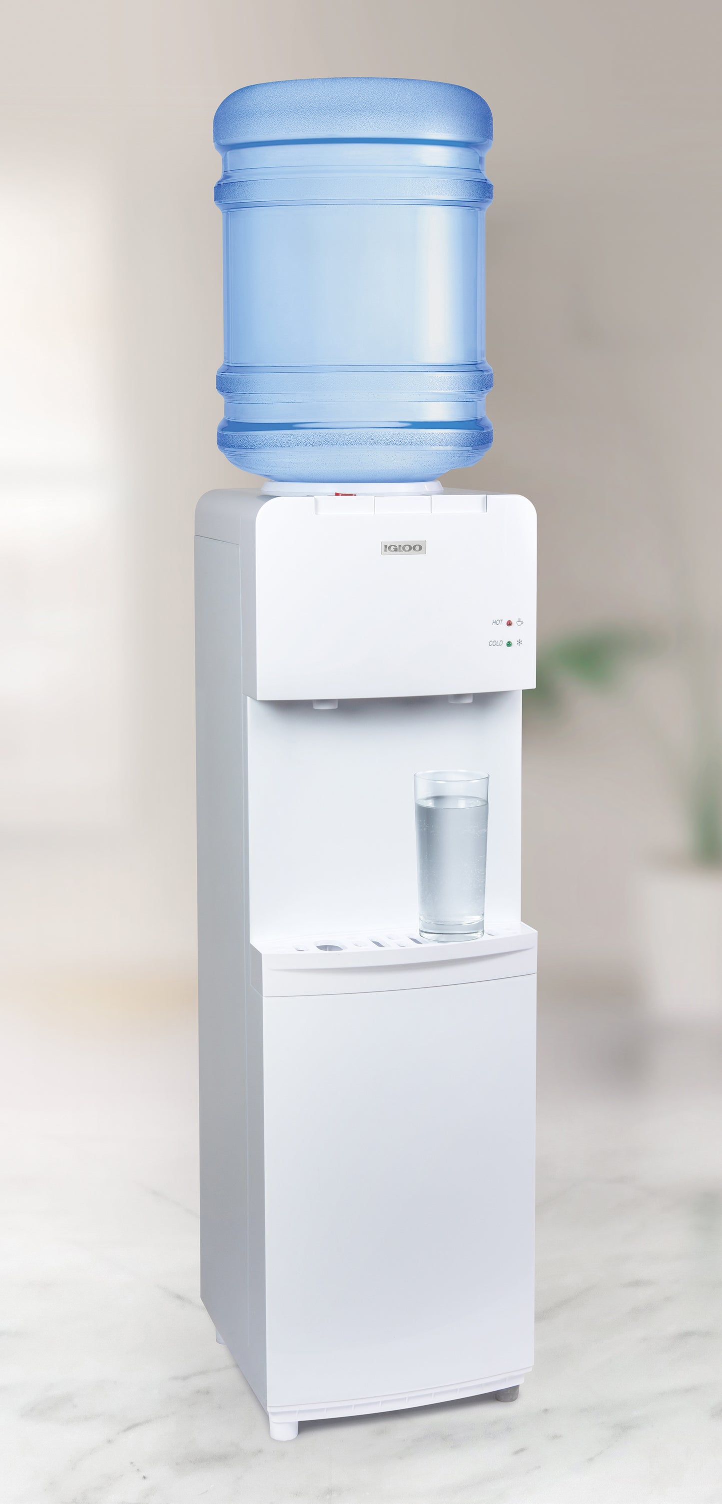 Igloo IWCTL352CHWH Hot & Cold Top Loading Water Dispenser, White With Child Safety Lock