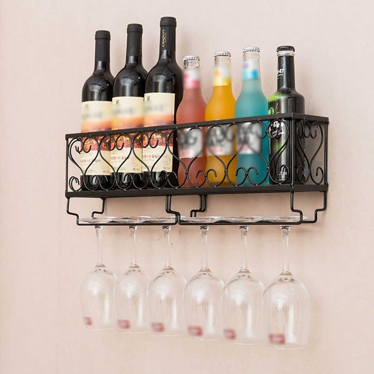 Wall Mount Liquor/Wine Rack for Home Kitchen or Bar