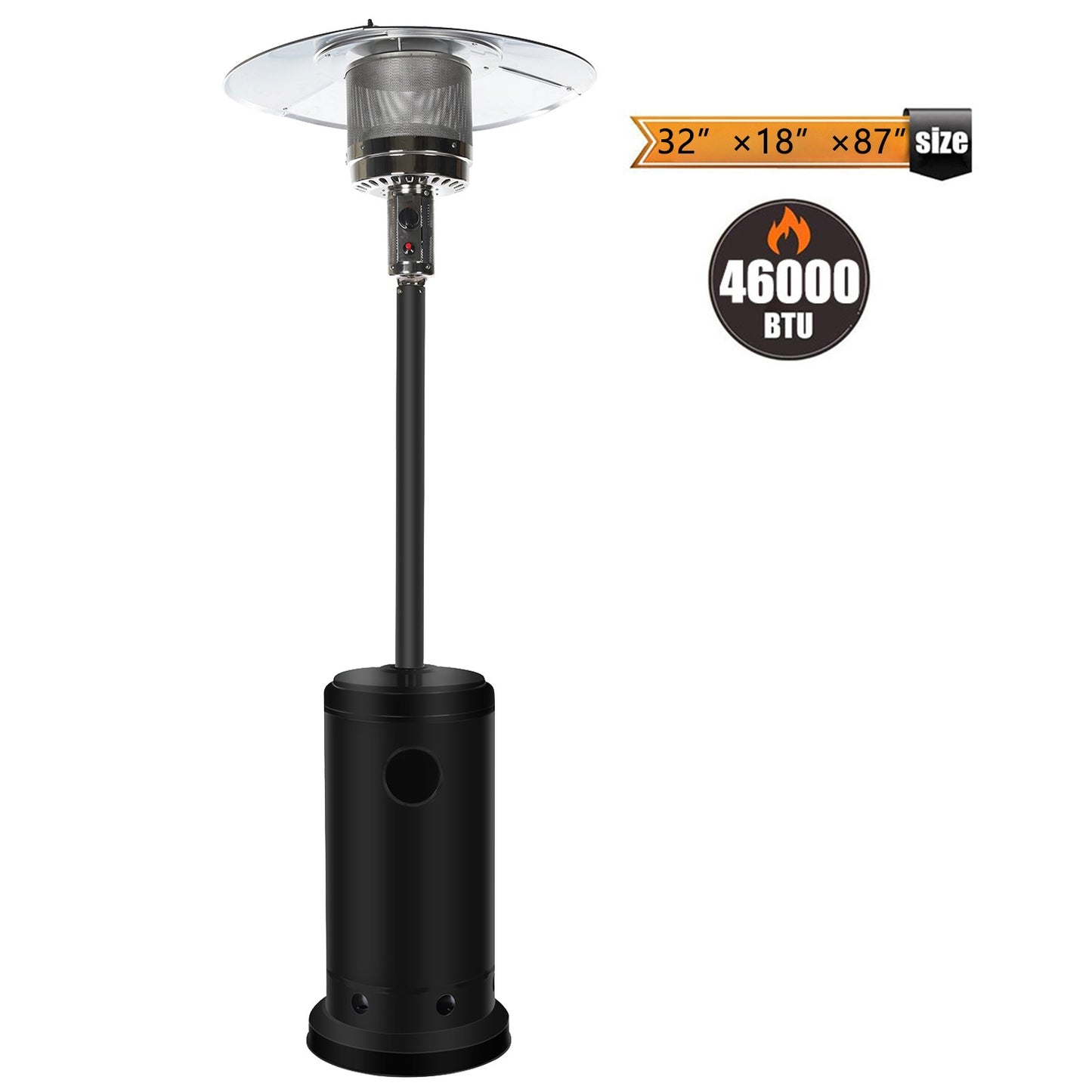 Outdoor Patio Heater With Wheels,Propane 46,000 BTU Premium Outdoor Patio Heater